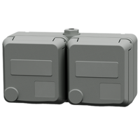 MENNEKES  Cepex 保护触点 双联插座, 浅灰色 4483